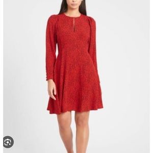 Banana republic red zebra dress